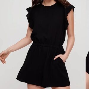 Wilfred Black Ruffle Romper Pockets Size XS